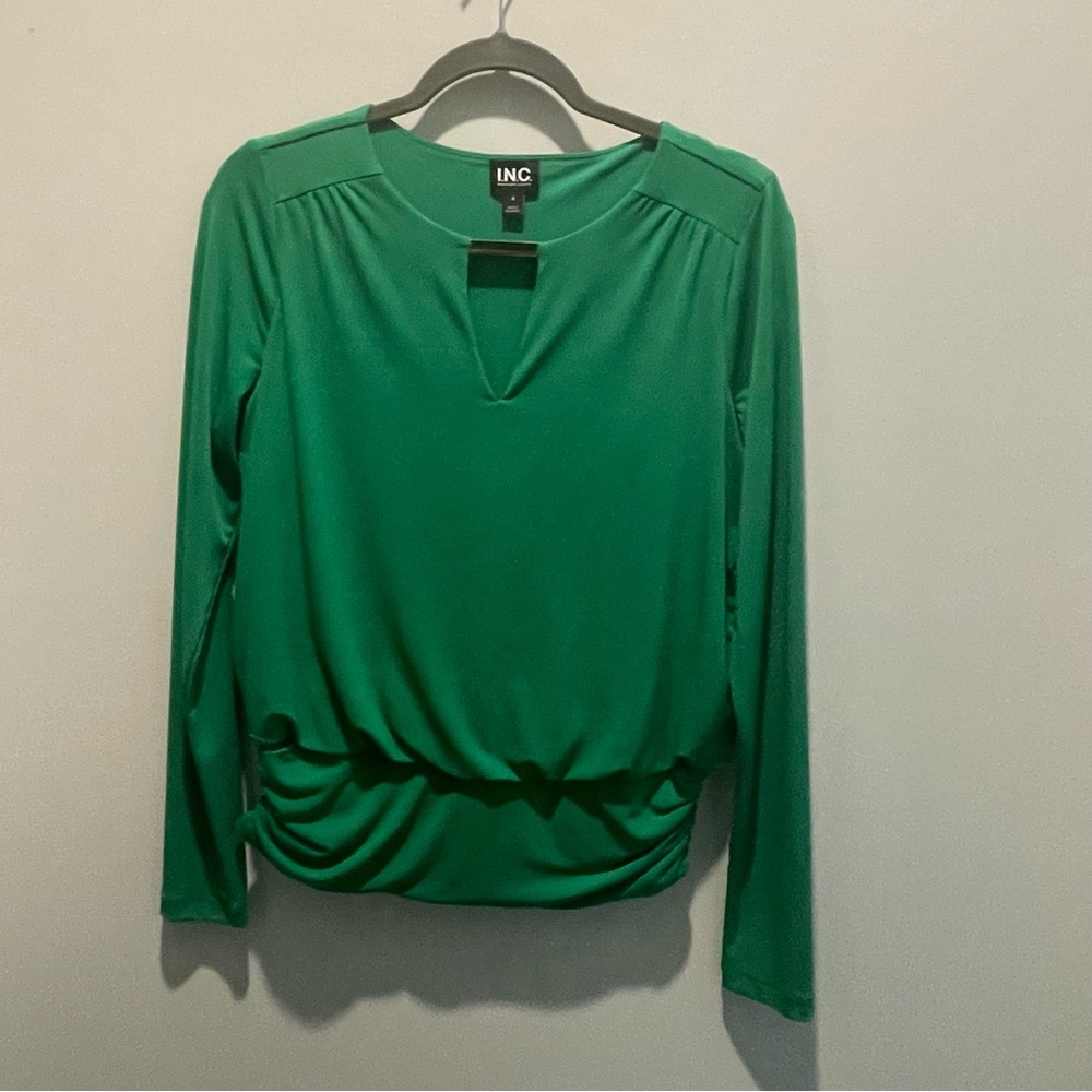 INC International Concepts Women's Emerald Green Blouse